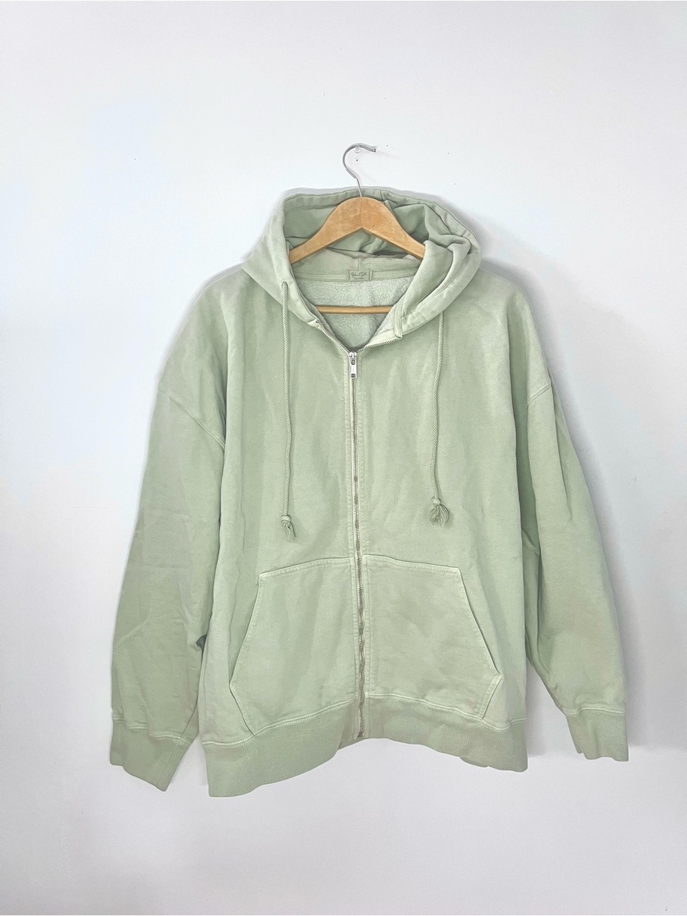 Brandy Melville sage green Zip-Up Hoodie oversized